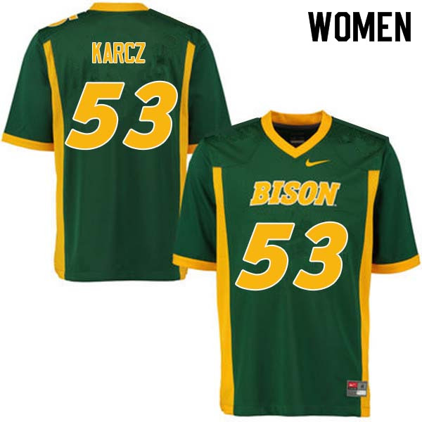 Women #53 Cole Karcz North Dakota State Bison College Football Jerseys Sale-Green